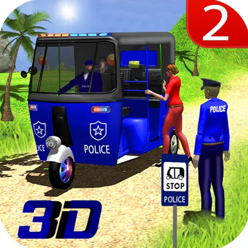 Police Auto Rickshaw Taxi Game